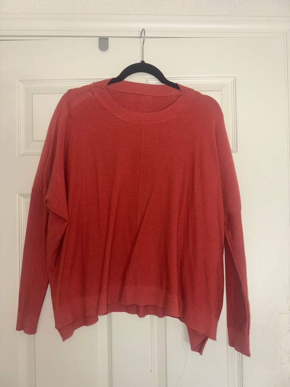 Women's Relaxed Crewneck Sweater - Coral Red